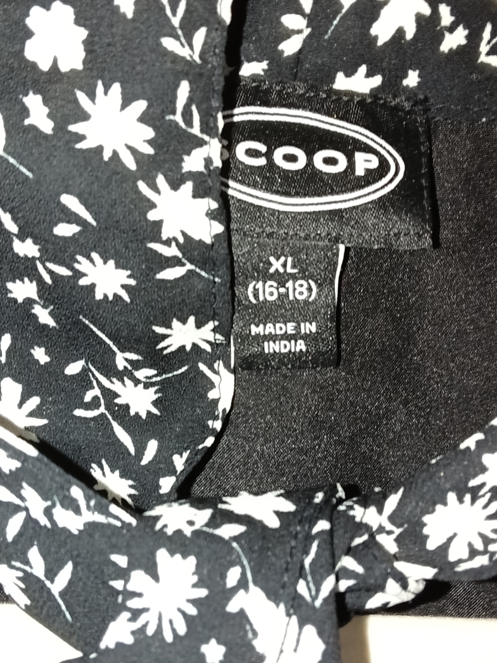 NWT Scoop XL Black Floral Tie Neck Long Sleeve Mini Dress Prairie Cottagecore - Picture 2 of 8